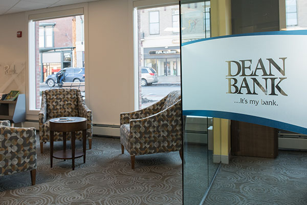 A freshly modernized bank branch in Franklin, Massachusetts.