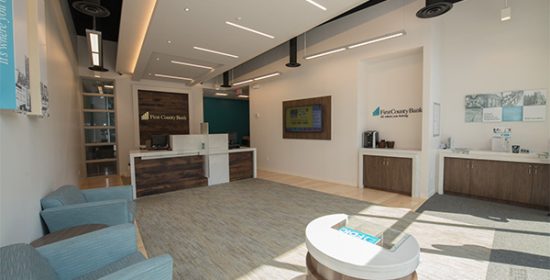 First County Bank's sleek new branch in New Haven, Connecticut.