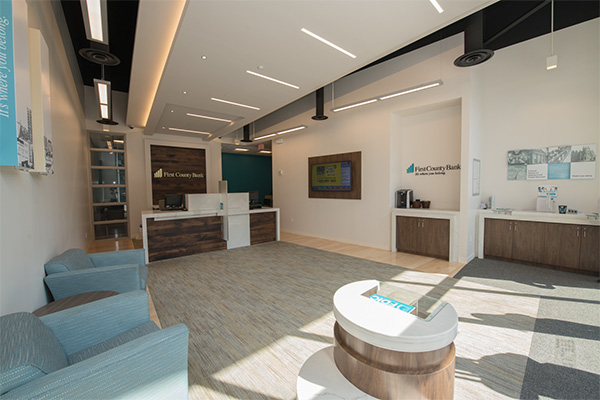 First County Bank's sleek new branch in New Haven, Connecticut.