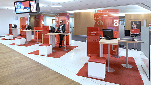 Bank branches designed for community wellness and privacy.